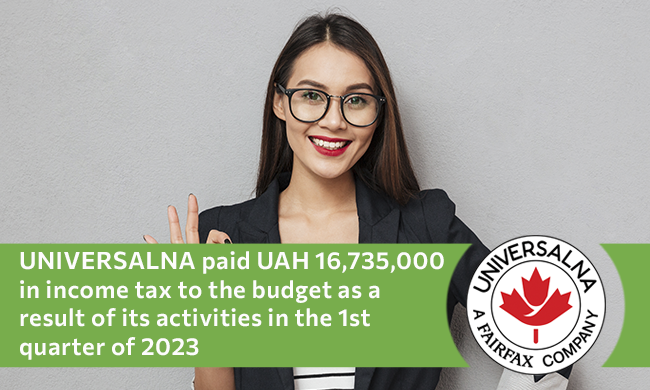 UAH 16,735,000 of income tax was paid to the budget
