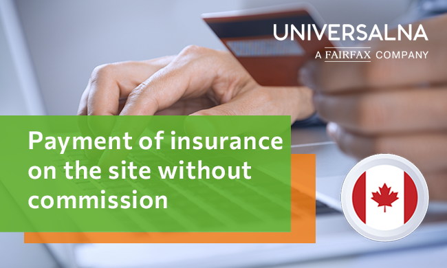 Payment of insurance on the site without commission