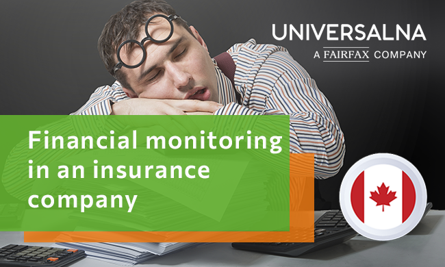 Financial monitoring in an insurance company