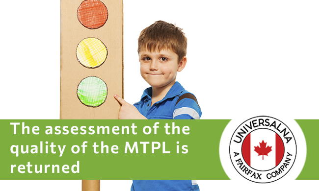 The assessment of the quality of the MTPL is returned