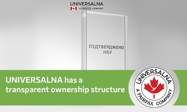 UNIVERSALNA has a transparent ownership structure